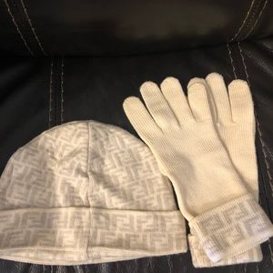 Authentic Fendi cap and gloves